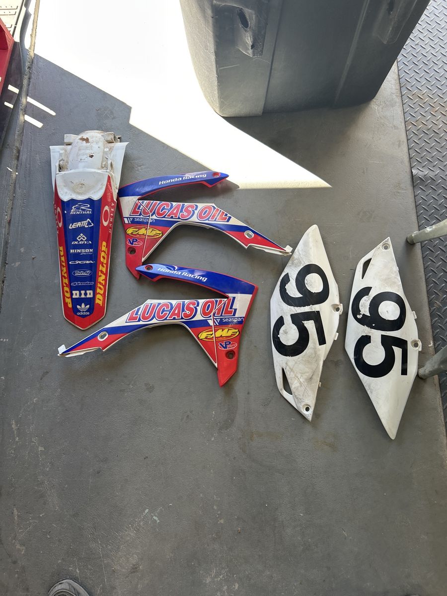 2014 crf 450 Honda Bike Fenders & Number Plates - Red/Blue/White