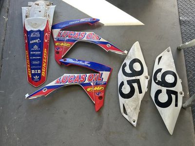 2014 crf 450 Honda Bike Fenders & Number Plates - Red/Blue/White