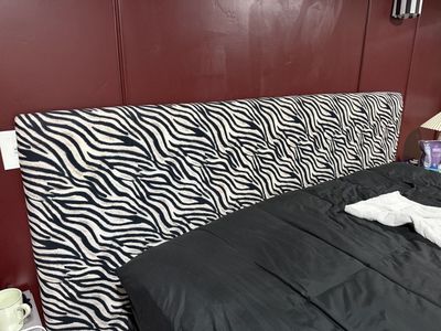 Zebra Print Upholstered Headboard