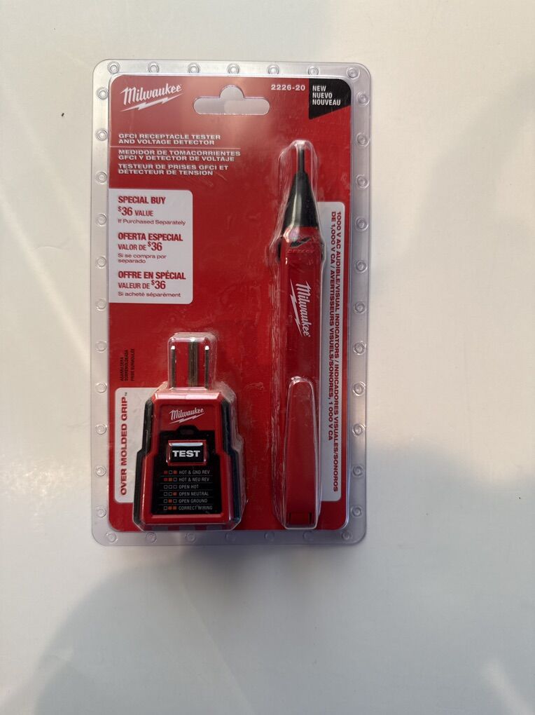 GFCI RECEPTACLE TESTER AND VOLTAGE DETECTOR