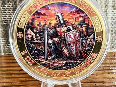 5 oz Gilded Crusaders Vow .000 AVDP Copper Round