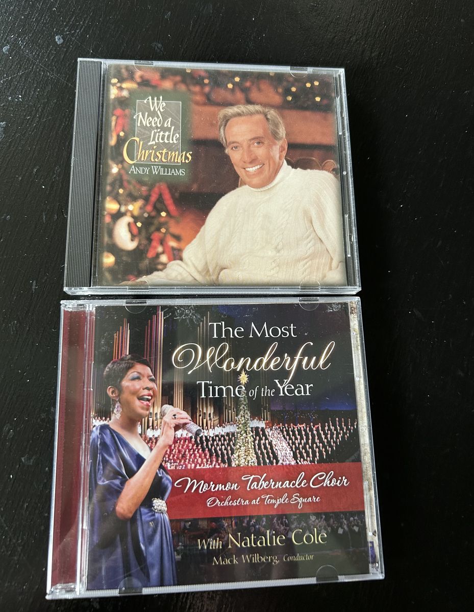 2 CDs-Tablernacle Choir-Most Wonderful Time of Year with Natalie Cole-Andy Williams-We Need a Little Christmas-