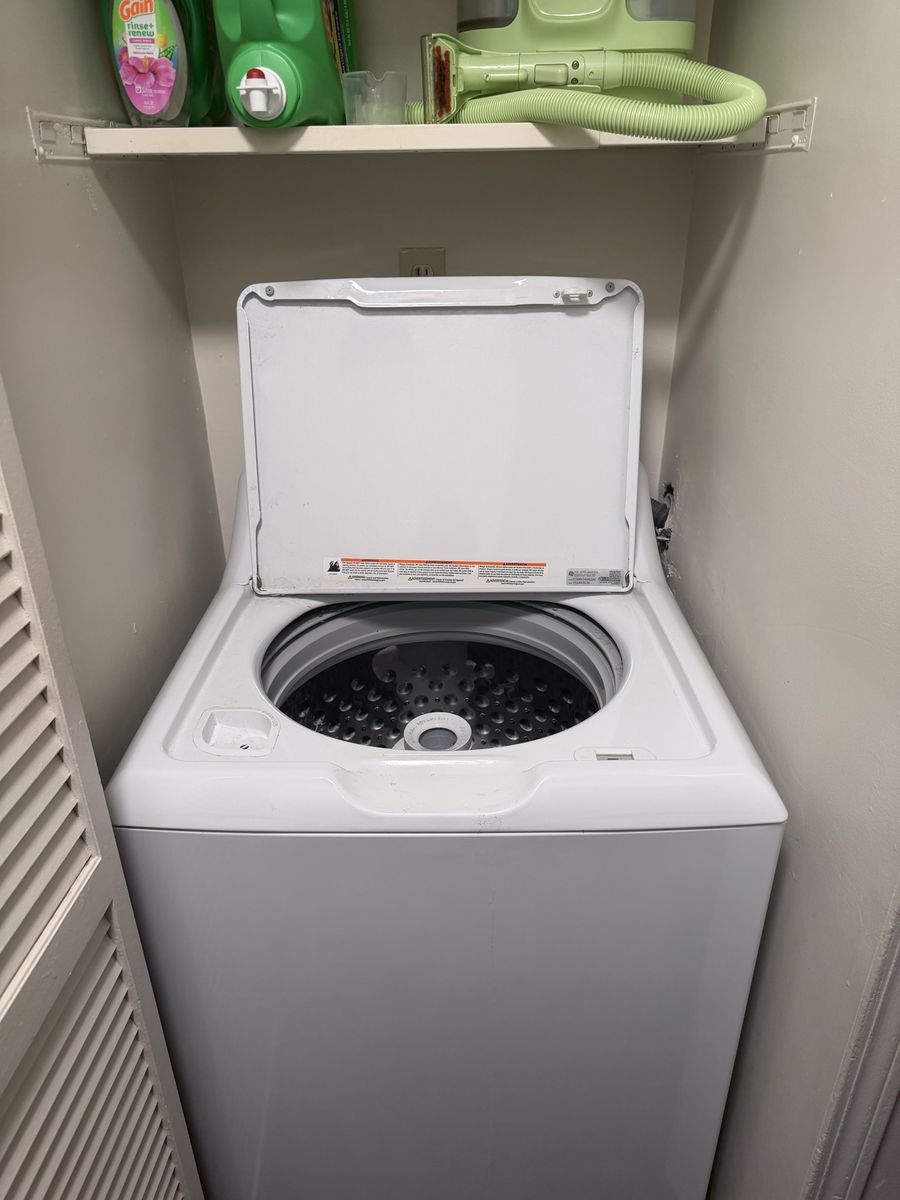 GE Profile White Top Load Electric Washer and Dryer Set - Great Condition