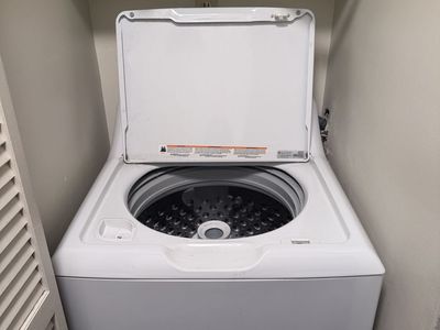 GE Profile White Top Load Electric Washer and Dryer Set - Great Condition