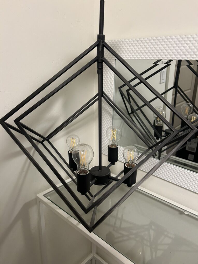 Black 4 light modern chandelier