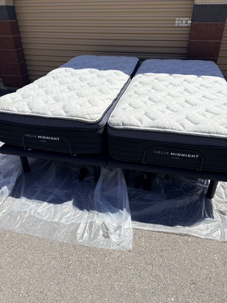 Helix Midnight Luxe Split King Mattress & Bases