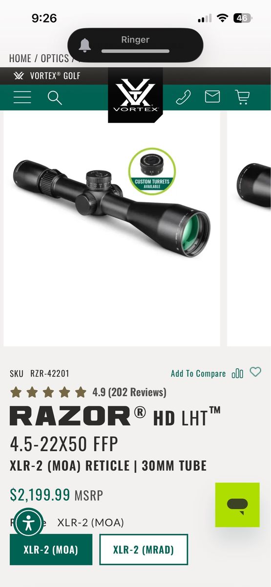 Vortex LHT scope