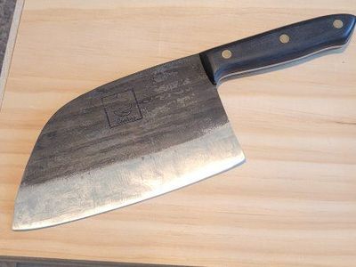 Handmade Full Tang Cleaver Knife - Rustic Forged Blade, Durable Handle