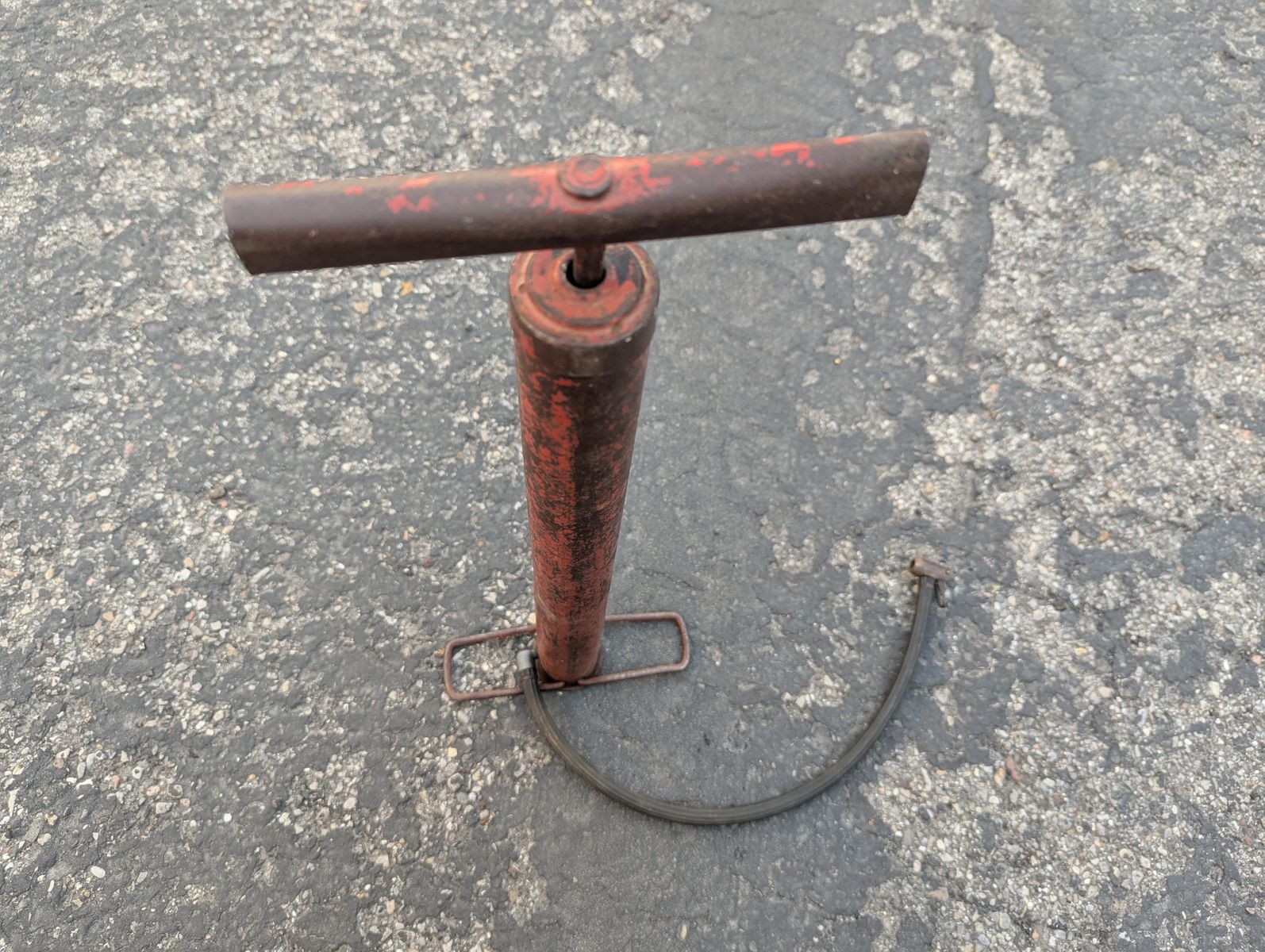 Vintage Metal Tire Pump Floor Style Old Shop Tool