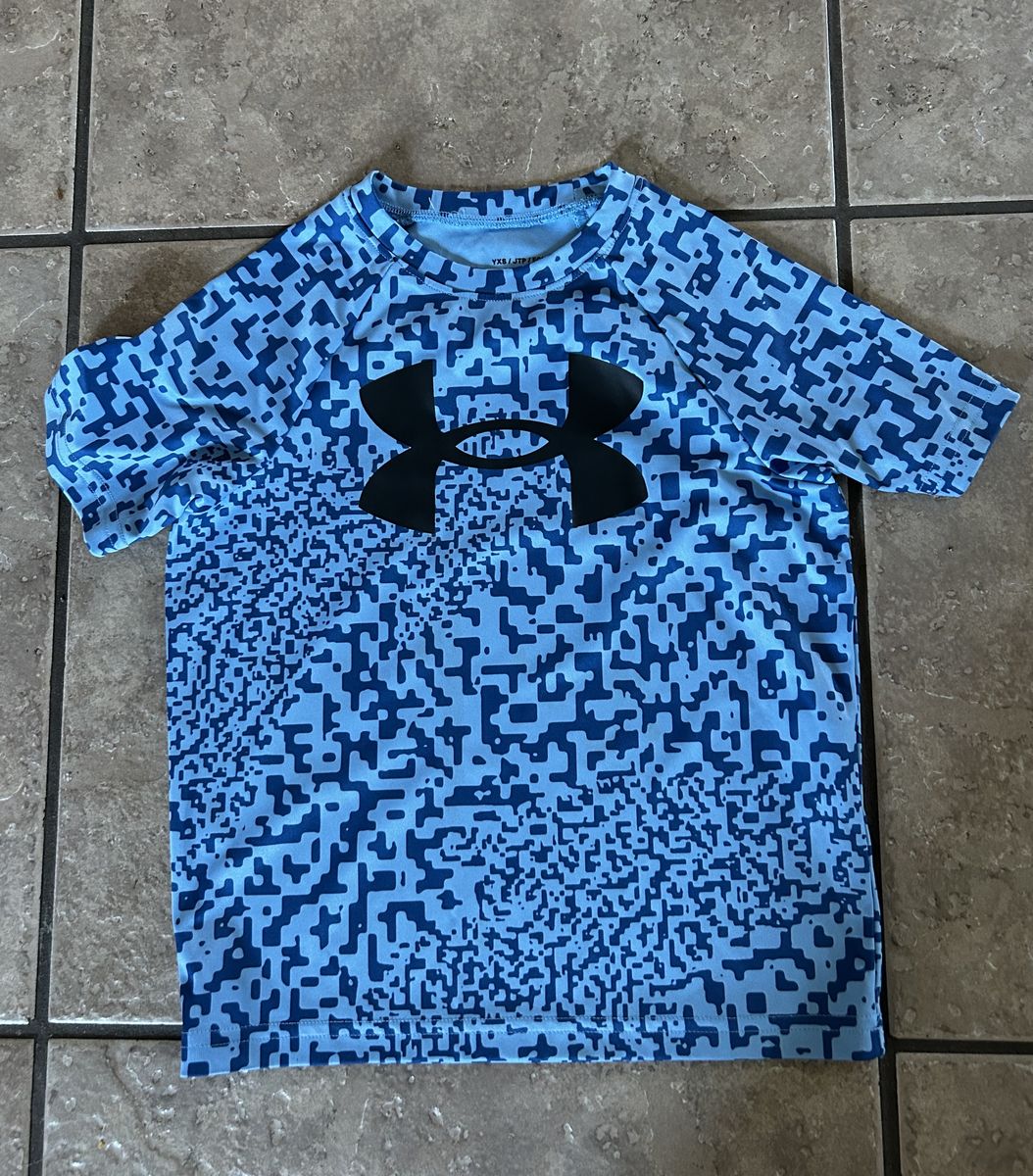 Boys Under Armour Kids Tech Big Logo Short Sleeve Shirt Size 7 (xs)