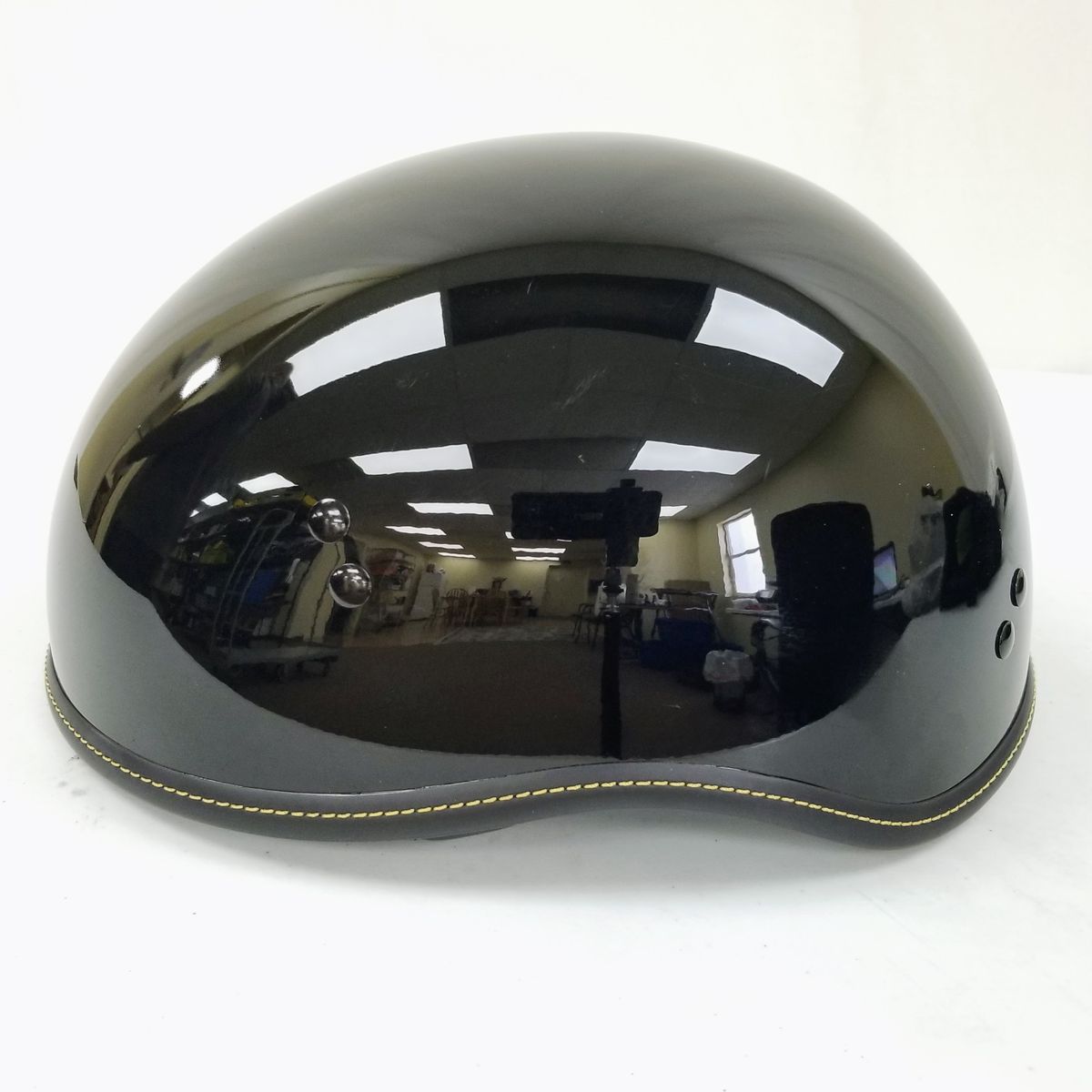 Highway 21 .357 SOLID HALF HELMET GLOSS BLACK MD (77-1100M-L-R2-S2)