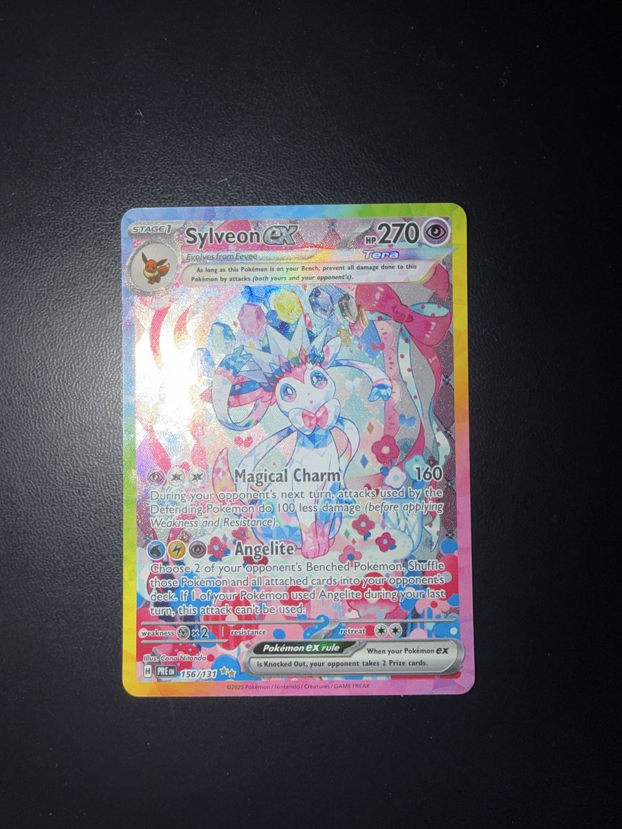 Pokemon Prismatic Evolutions Sylveon EX 156/124 Full Art Ultra Rare Holo Trading Card