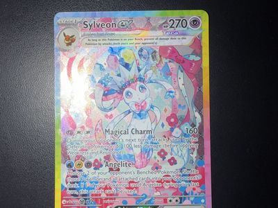 Pokemon Prismatic Evolutions Sylveon EX 156/124 Full Art Ultra Rare Holo Trading Card