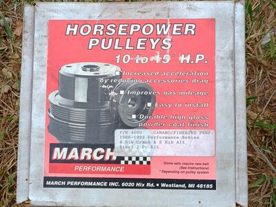 MARCH Performance pulley set for 1988-92 Camaro V8 and others