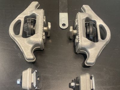 Unbranded Gray/Black Bike Rack Mounts & Hardware - Set of 2 Pairs
