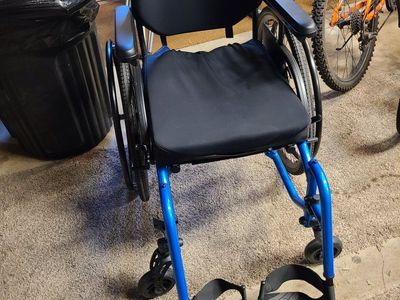 TiLite Blue Lightweight Manual Wheelchair with Jay Cushion and Eclipse Backrest