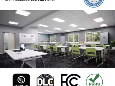 $23 LESS THAN HOME DEPOT! BRAND NEW IN BOX Metalux 2’X4’ 4800 Lumen LED Flat Lighting Panels (9 AVAILABLE)