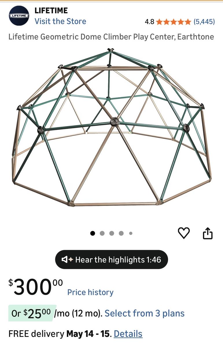 Lifetime geometric dome climber