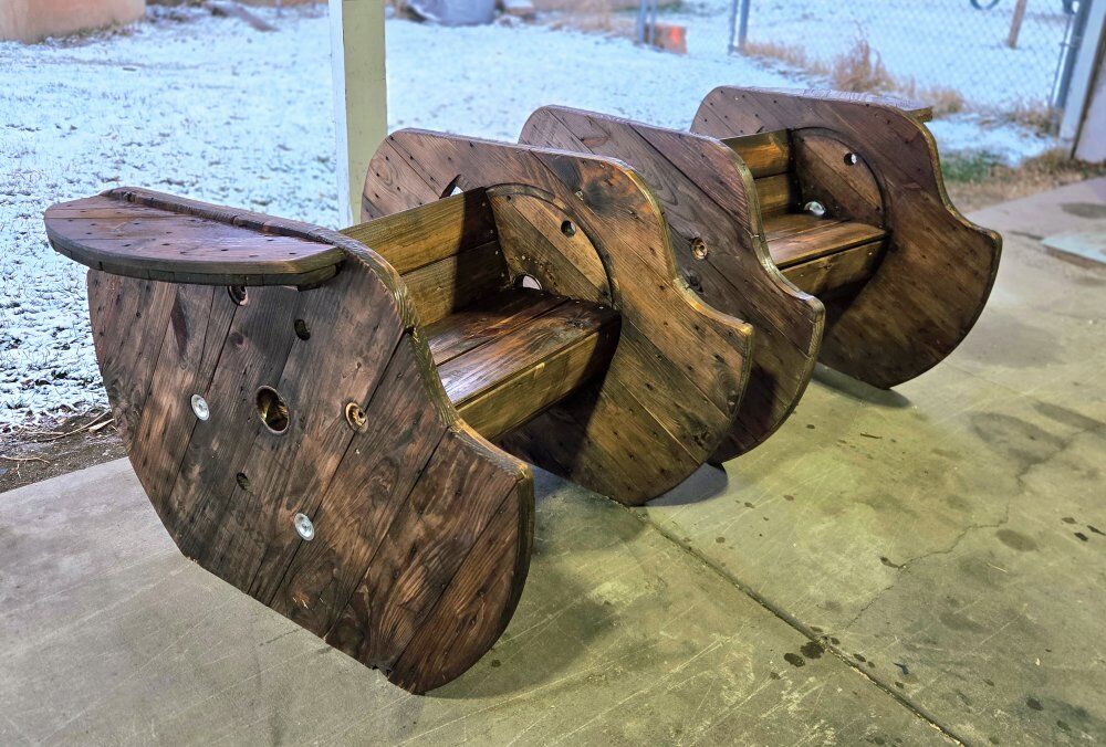 wire spool chairs/ benches