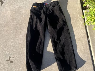Black Corduroy Pants size 27 Straight Leg Skate Y2K