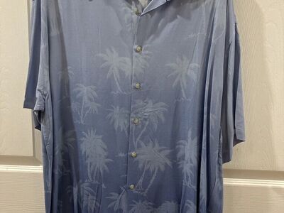 Blue Hawaii Print Pierre Cardin Short Sleeve Shirt