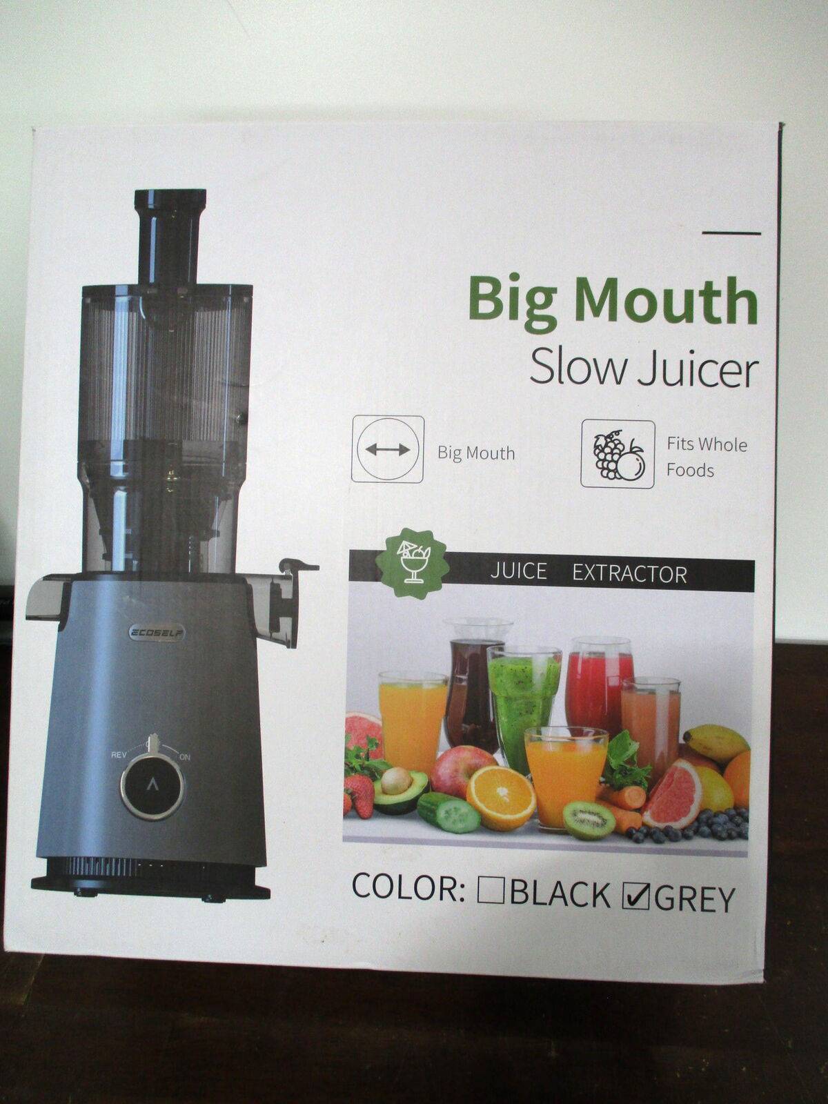New Ecoself Big Mouth Slow juicer SJ-050C, Grey, Quiet, Hi Power, w/warranty