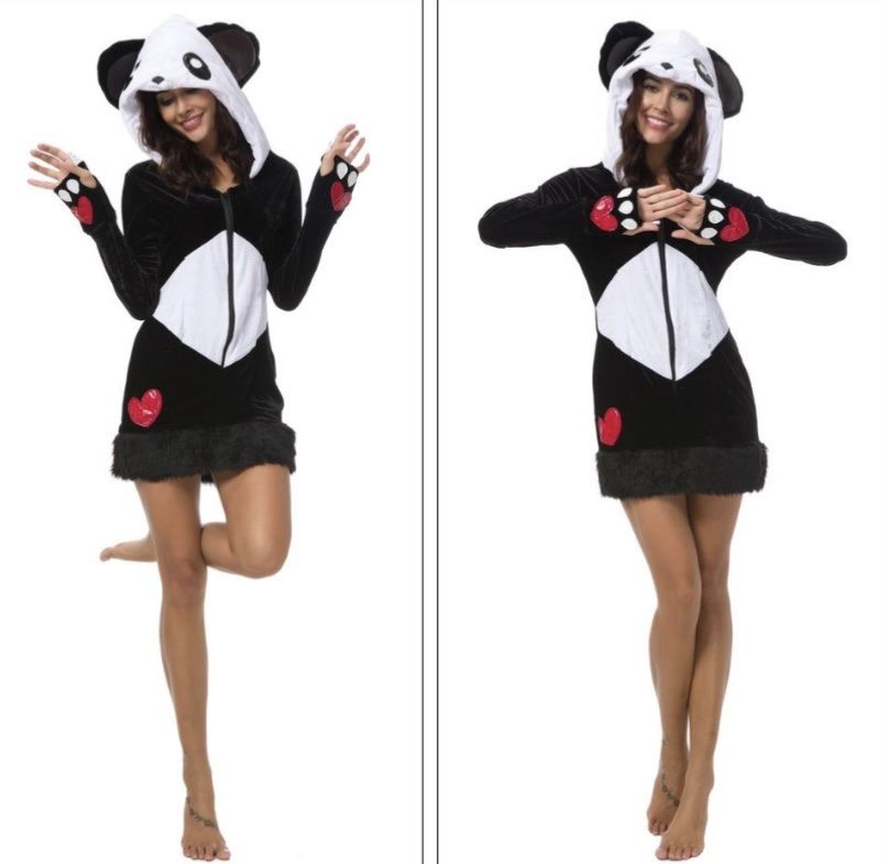 Panda One Piece Fleece Halloween Costume 