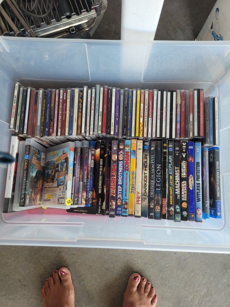 Assorted Lot of Media: CDs, DVDs, and Video Games (PS3, PS4)
