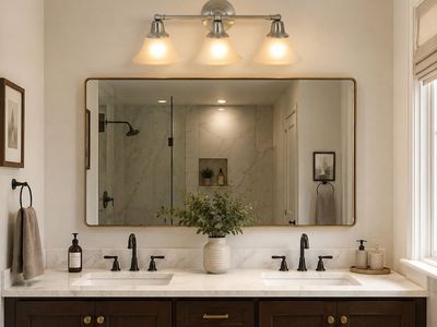3-LIGHT BRUSHED NICKEL BATHROOM VANITY LIGHT