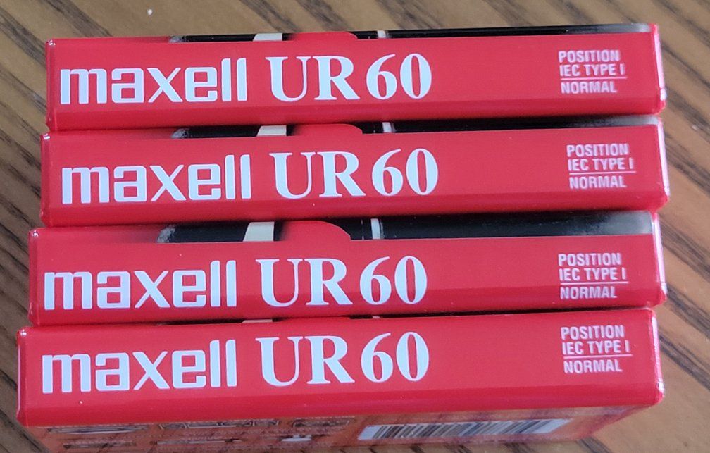 4 Pack Maxell UR 60 Audio Cassette Tapes Normal Bias IEC Type I