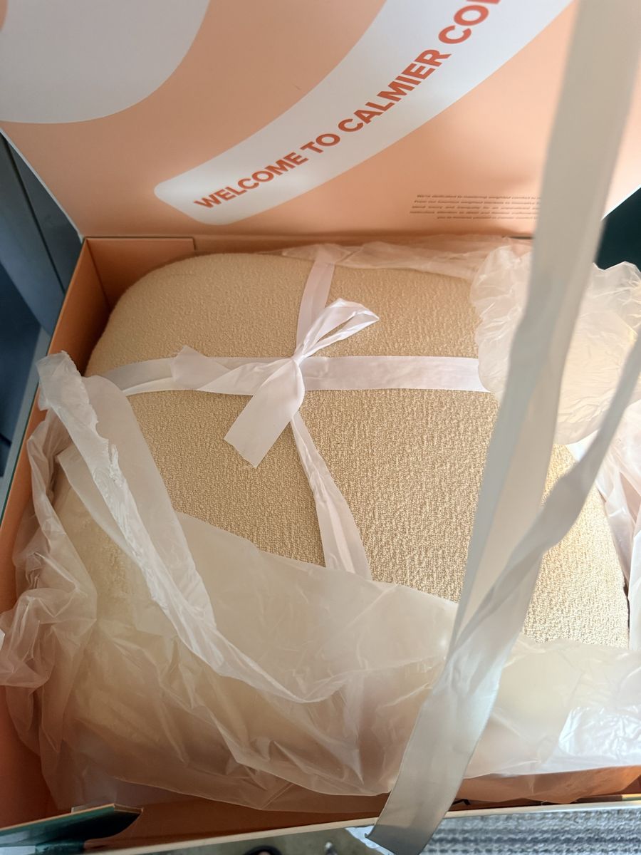 Calmier 9lb Weighted Comfort Pillow - Textured Beige Cushion in Original Packaging