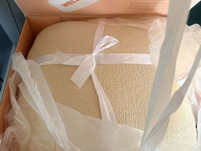 Calmier 9lb Weighted Comfort Pillow - Textured Beige Cushion in Original Packaging
