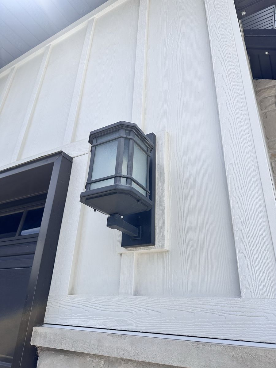 Outdoor Wall Lantern Light Fixture by Elk Lighting - Black, Frosted Glass