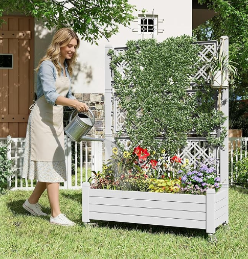 New - Facnyango Raised Garden Bed w/ Wheels, 61.2" H, Ashen