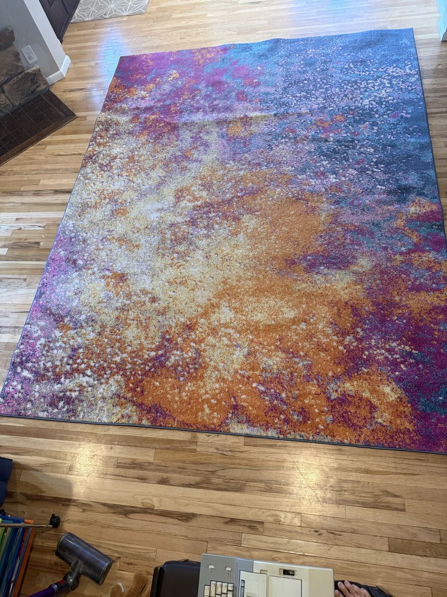 Large Abstract Multicolor Area Rug, 8’x10’ Modern Style