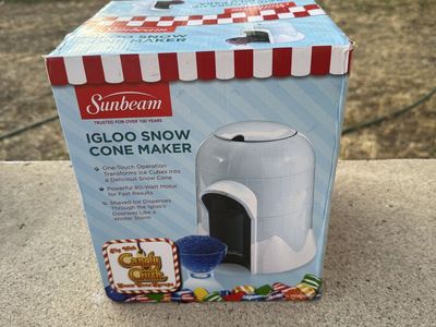 Sunbeam Igloo Ice Shaver Snow Cone Maker Machine - Create Delicious Shaved Ice Desserts