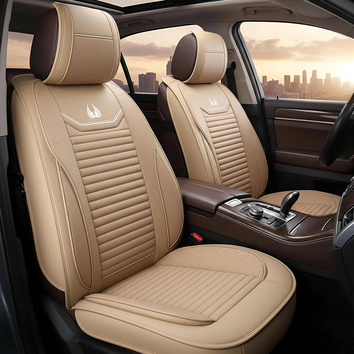 NEW Car Seat Covers Full Set Premium Waterproof Faux Leather Cushion Universal Accessories Fit SUV Truck Sedan