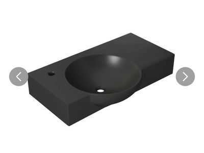 Black Chateau Left Sided Faucet Wall Mount Sink