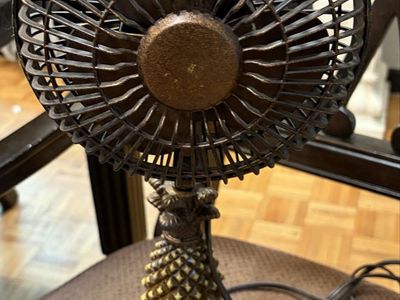 Vintage pineapple oscillating desk fan 3 speed