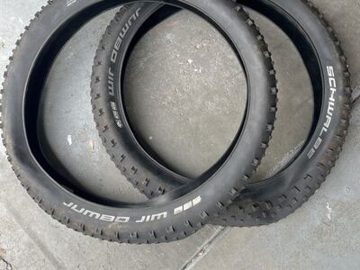 Pair of Schwalbe Jumbo Jim 26x4.0 Tires