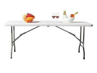 6 ft Folding Table, Indoor/Outdoor, White