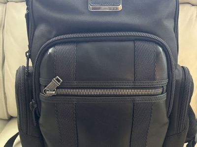 TUMI Alpha Bravo Nathan Expandable Backpack Black Ballistic Nylon Leather Trim New with Tags