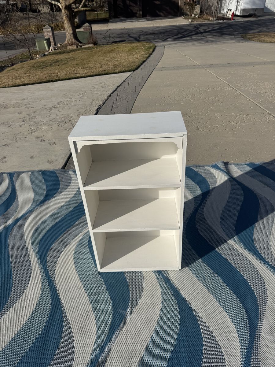 3 Shelf Storage White Bookshelf