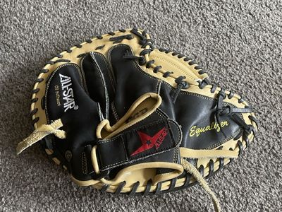 Trainers - All-Star Equalizer Pro Series Baseball Catcher's trainer Mitt Black/Tan new.