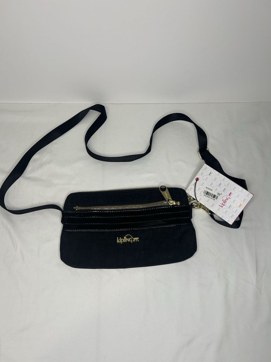 Kipling Iani Crossbody Bag Black Nylon with Gold-Tone Hardware - New with Tags