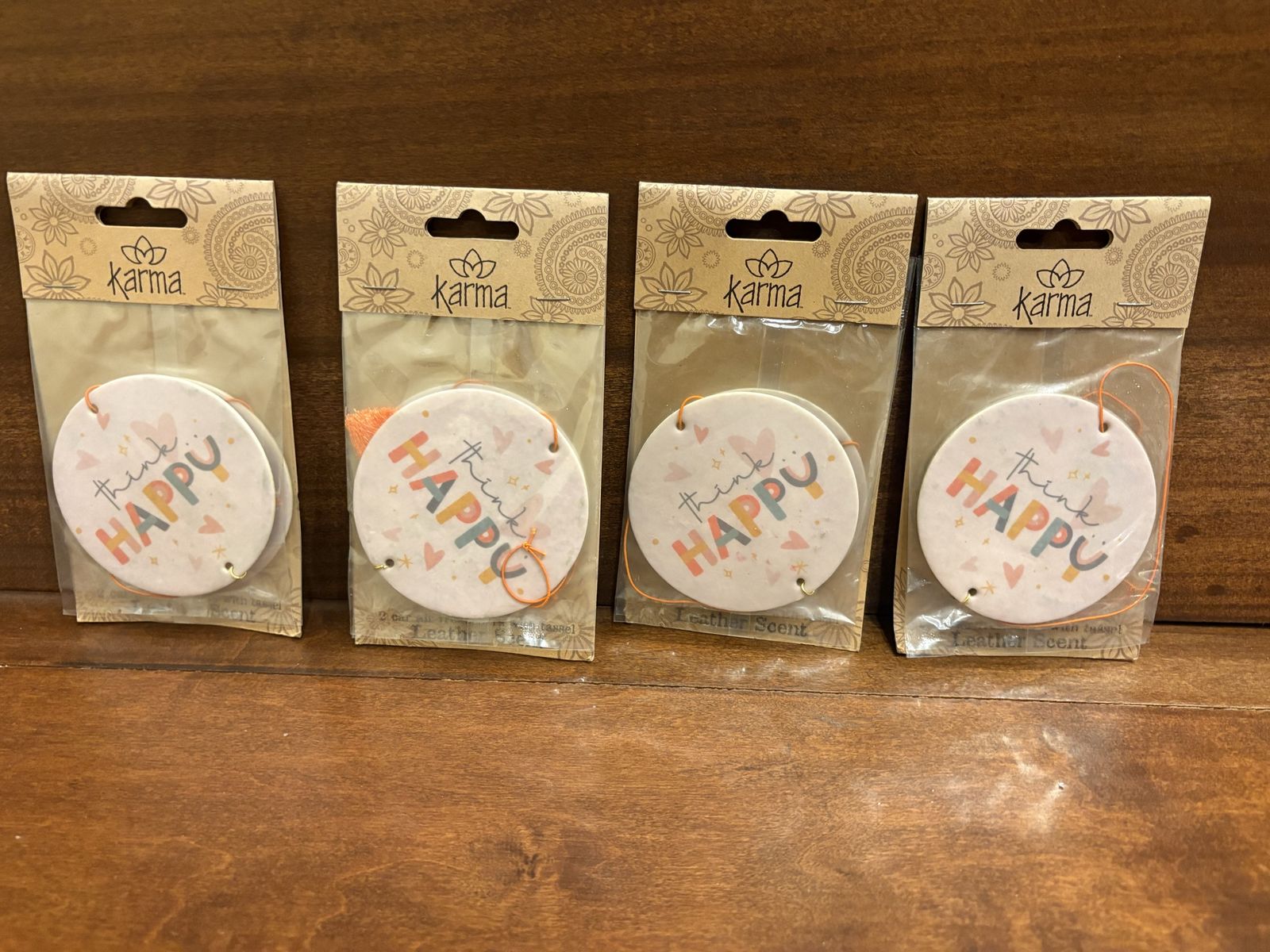 New Think Happy Air Fresheners Leather Scent