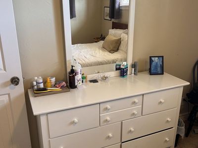 White Dresser with Mirror