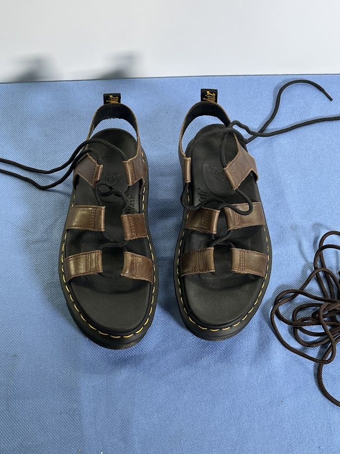 NEW Dr. Martens Nartilla Gladiator Sandals Strappy Illusion Leather Dark Brown Size 7