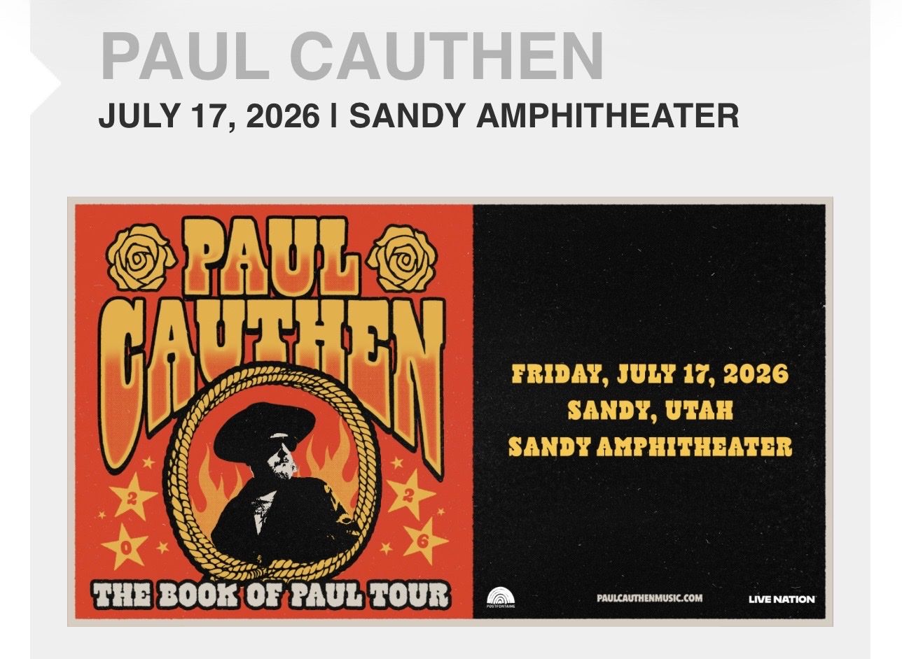 Paul Cauthen "The Book of Paul Tour" Tickets (2) - July 17, 2026 Sandy Amphitheater Lawn Seats $25 each $50 total
