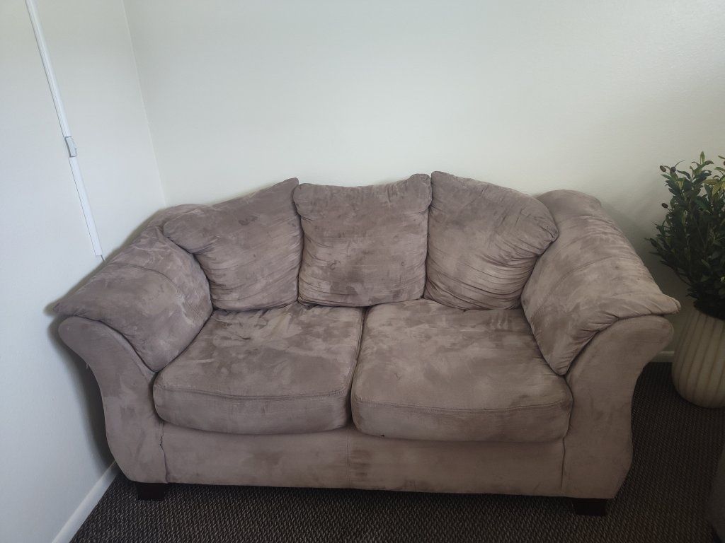 Tan Microfiber Loveseat